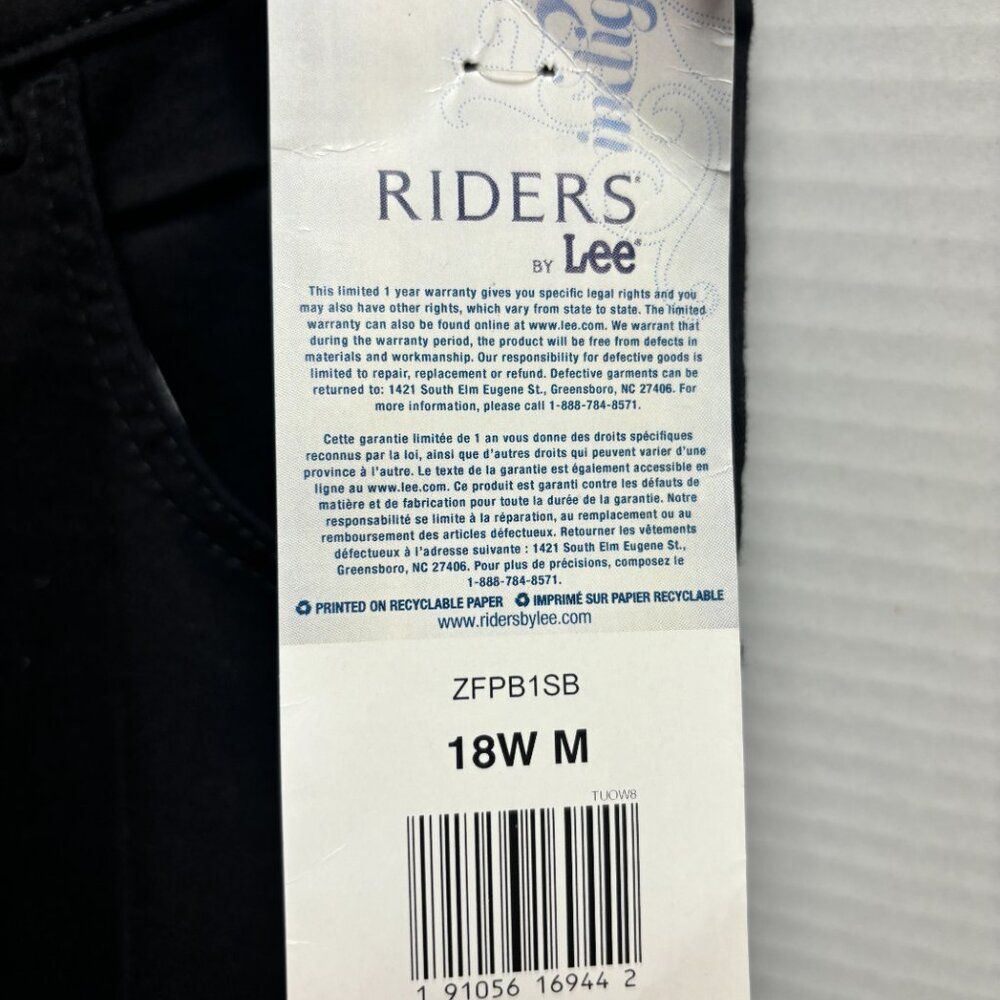 Lee Riders Black Embellished Pocket Jeans NWT: Size 18M - 1488 - Picture 2 of 5